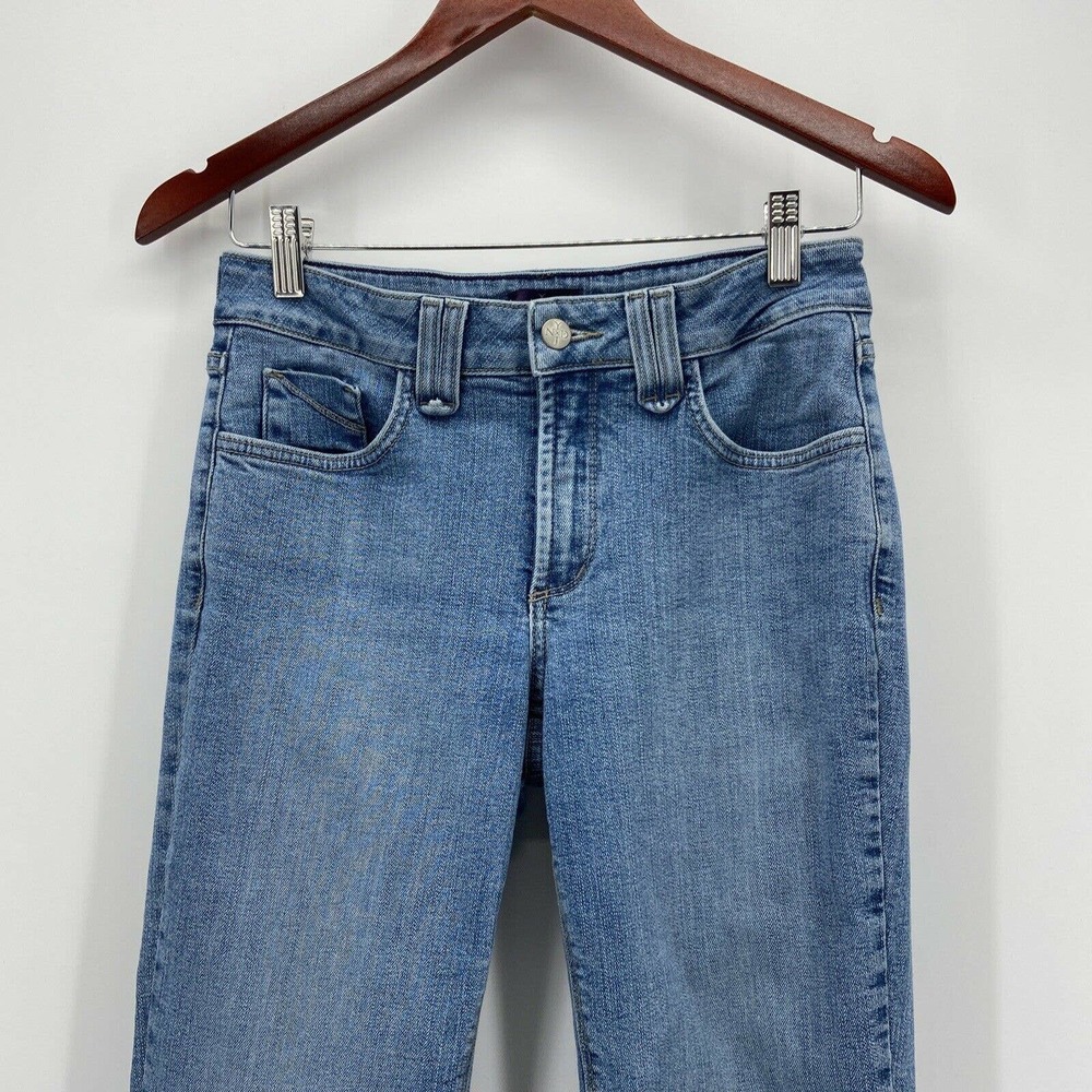 NYDJ Stretch Mid Rise Straight Jeans - Picture 2 of 6